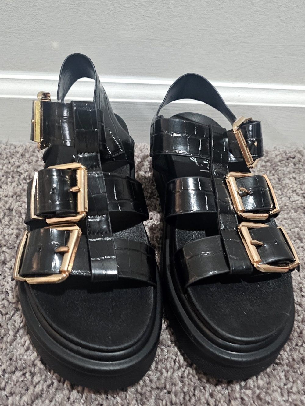 Privileged Lemond Drop Gladiator Triple Buckle Platform Sandals Size 5.5
